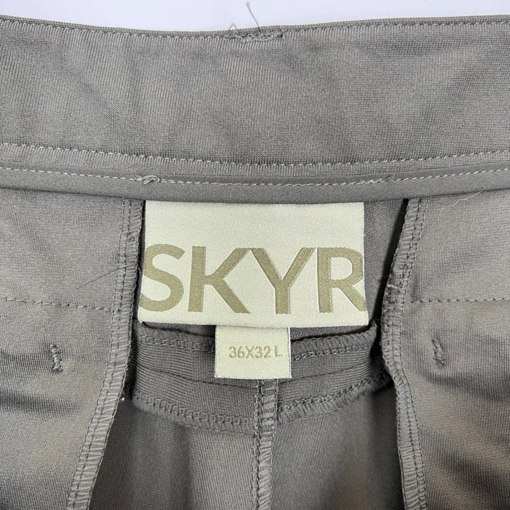 SKYR Tricot Dynasty Slim Fit Pant Olive Green Polyester Spandex Size 36x32